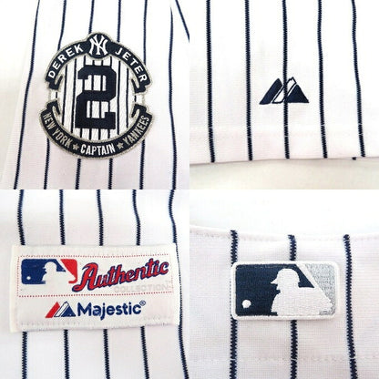 Majestic Derek Jeter Gold Authentic Jersey White Size 40