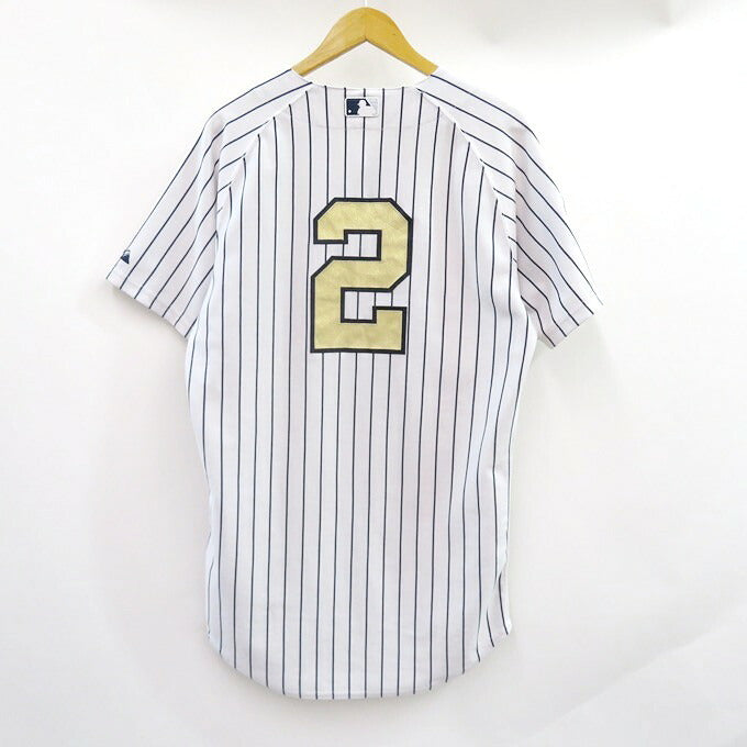 Majestic Derek Jeter Gold Authentic Jersey White Size 40