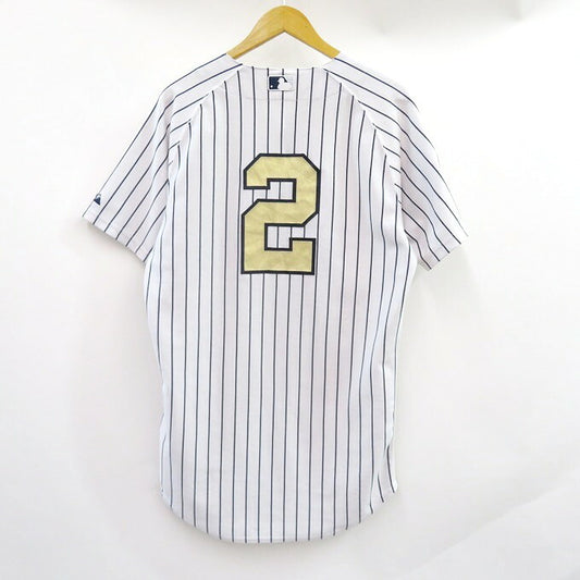 Majestic Derek Jeter Gold Authentic Jersey White Size 40
