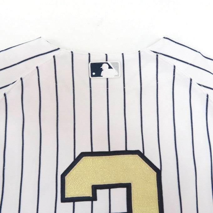 Majestic Derek Jeter Gold Authentic Jersey White Size 40