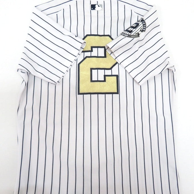 Majestic Derek Jeter Gold Authentic Jersey White Size 40