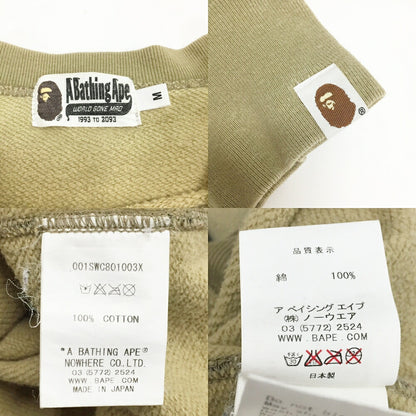 A BATHING APE Shark Arm Print Sweatshirt Khaki Size M