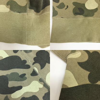 A BATHING APE Shark Arm Print Sweatshirt Khaki Size M
