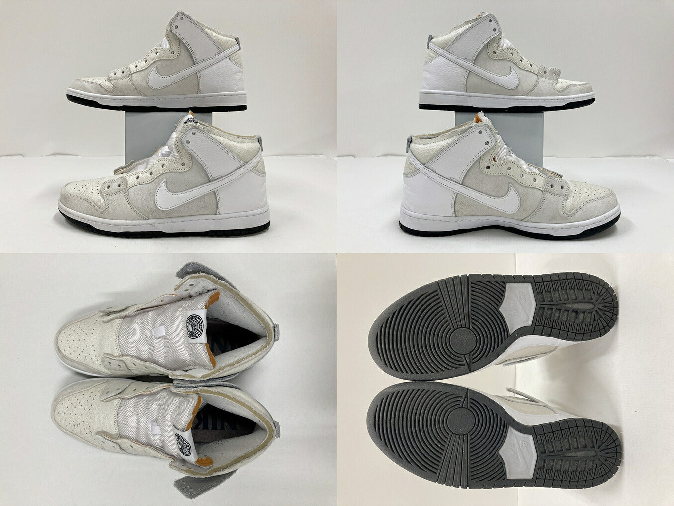 ANTI HERO x Nike SB Dunk High QS White Sneakers Size 28cm