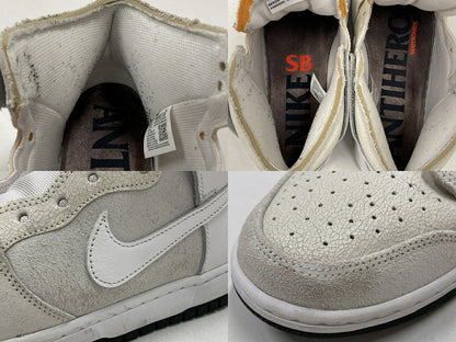 ANTI HERO x Nike SB Dunk High QS White Sneakers Size 28cm