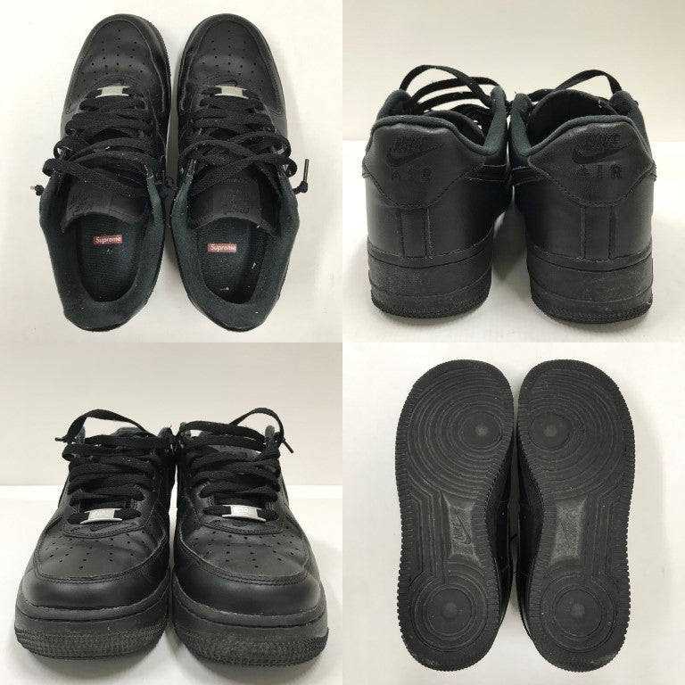 Supreme x Nike Air Force 1 Low Black Sneakers Size 26