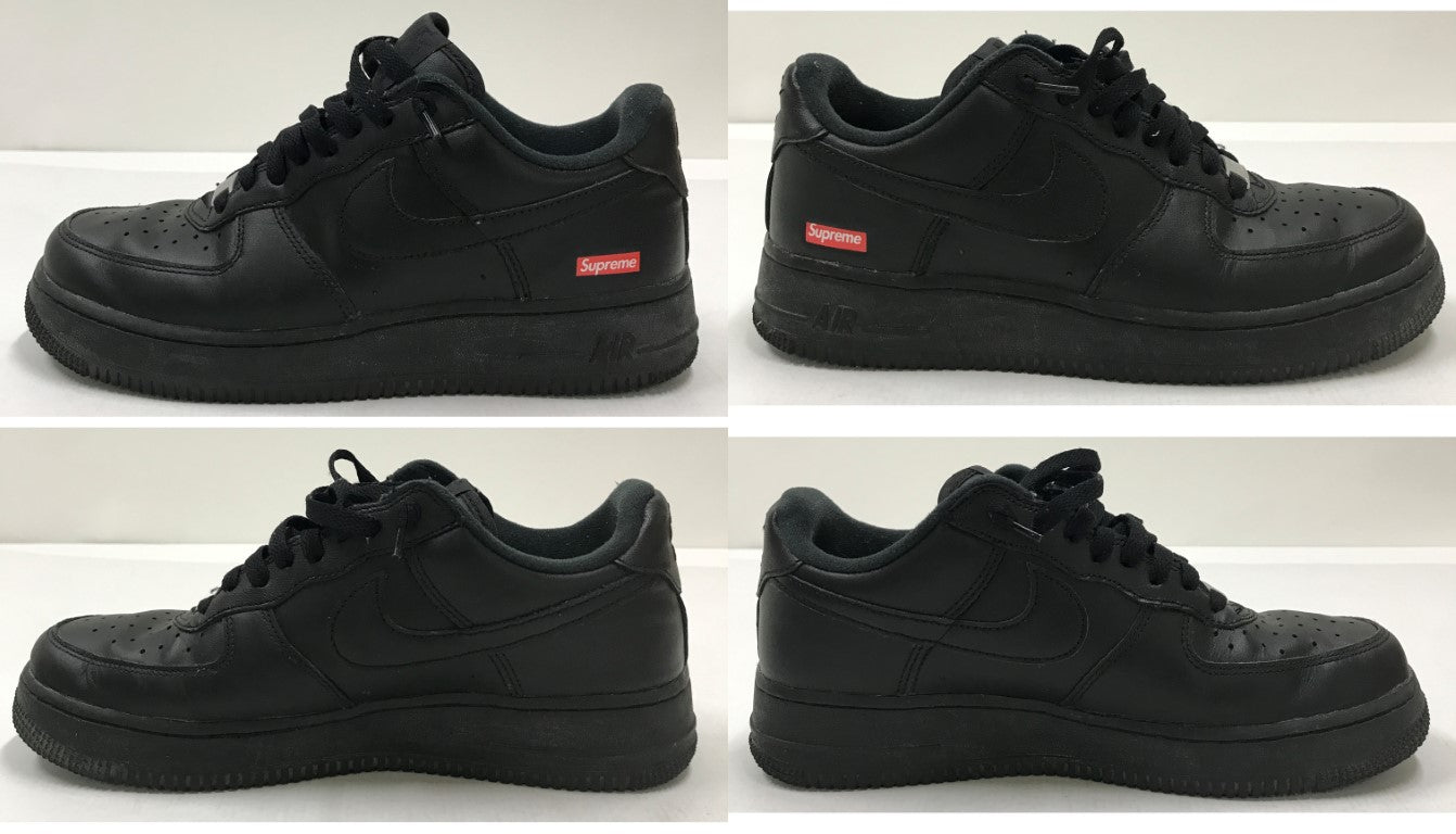 Supreme x Nike Air Force 1 Low Black Sneakers Size 26