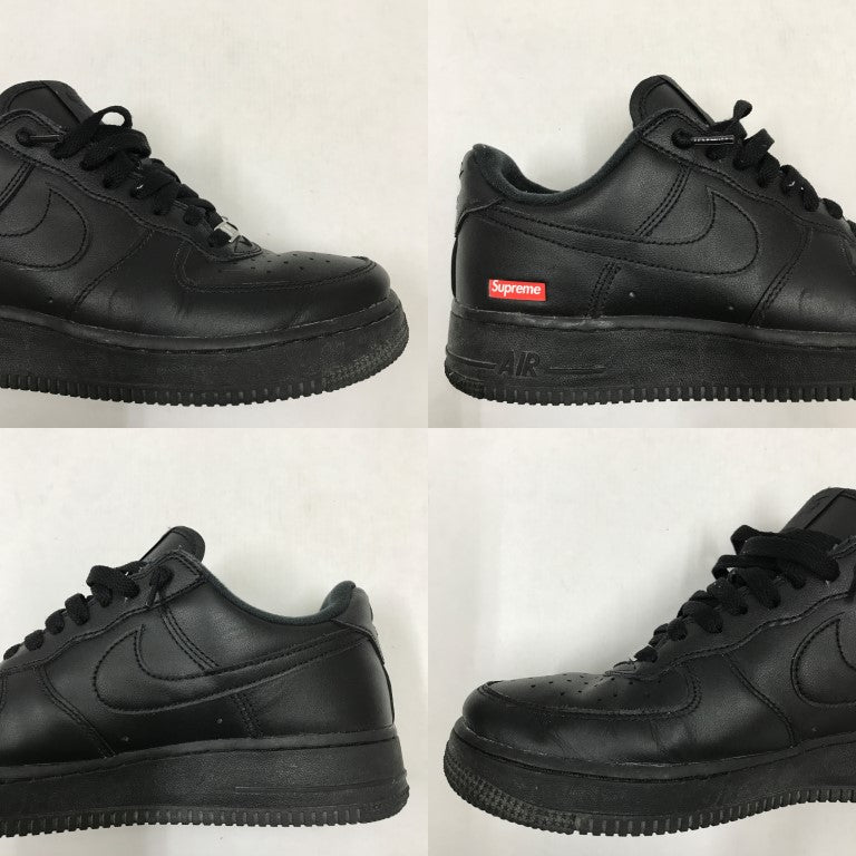 Supreme x Nike Air Force 1 Low Black Sneakers Size 26
