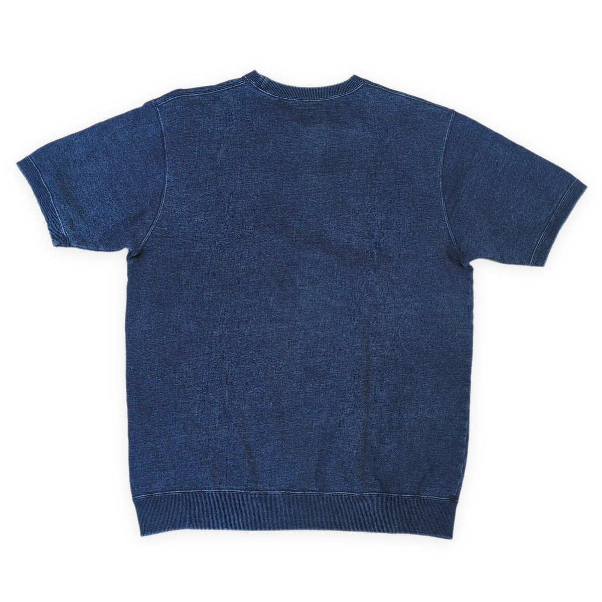 STUSSY Embroidered Logo Short Sleeve Sweatshirt Navy Size L