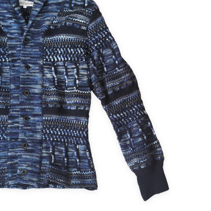 STUDIO D'ARTISAN Kasuri Yarn Shawl Cardigan Blue Size S