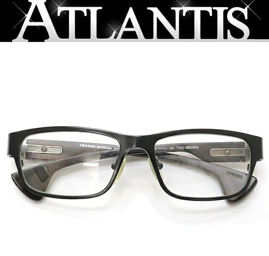 CHROME HEARTS THO BRIWG Eyeglasses Black/Brown Size ONE SIZE