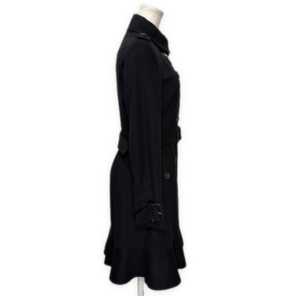 BURBERRY LONDON Lambswool Trench Coat Black Size 38