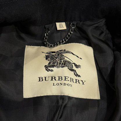 BURBERRY LONDON Lambswool Trench Coat Black Size 38