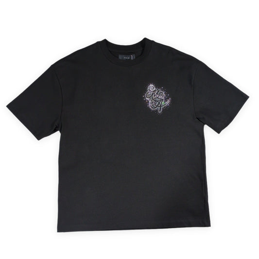 AMIRI Crystal Burst Logo Cotton T-Shirt in Italy Size M