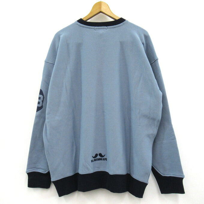 MR. BATHING APE Pullover Crewneck Sweatshirt Blue Size L