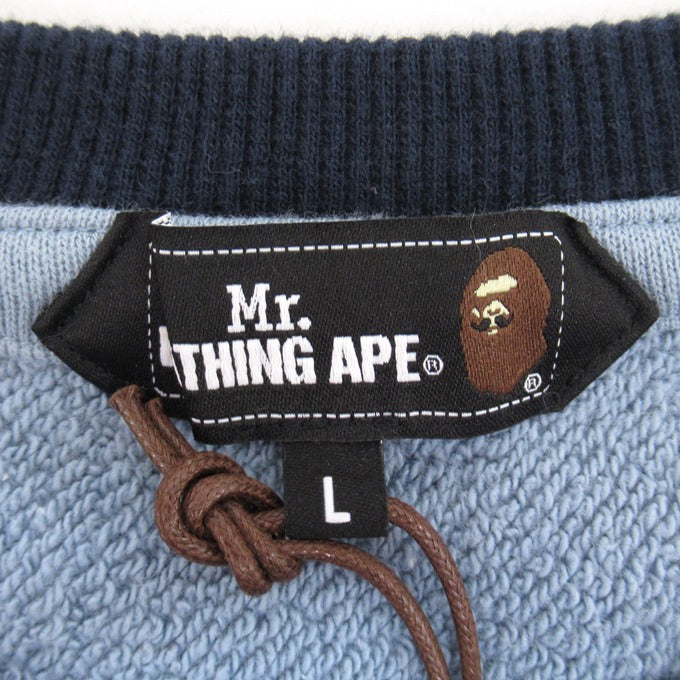 MR. BATHING APE Pullover Crewneck Sweatshirt Blue Size L