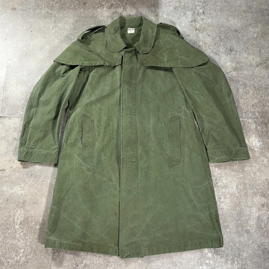 Military ~60s French Army Cotton Canvas Coat Green Size L