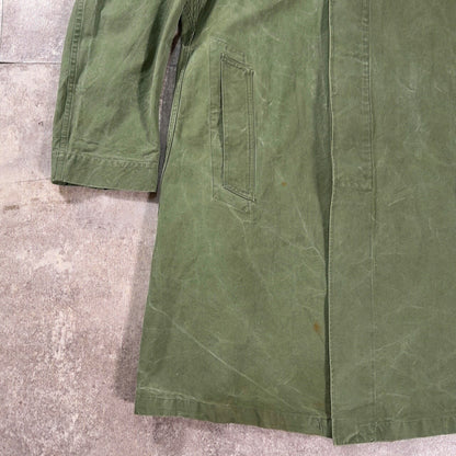 Military ~60s French Army Cotton Canvas Coat Green Size L