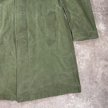 Military ~60s French Army Cotton Canvas Coat Green Size L