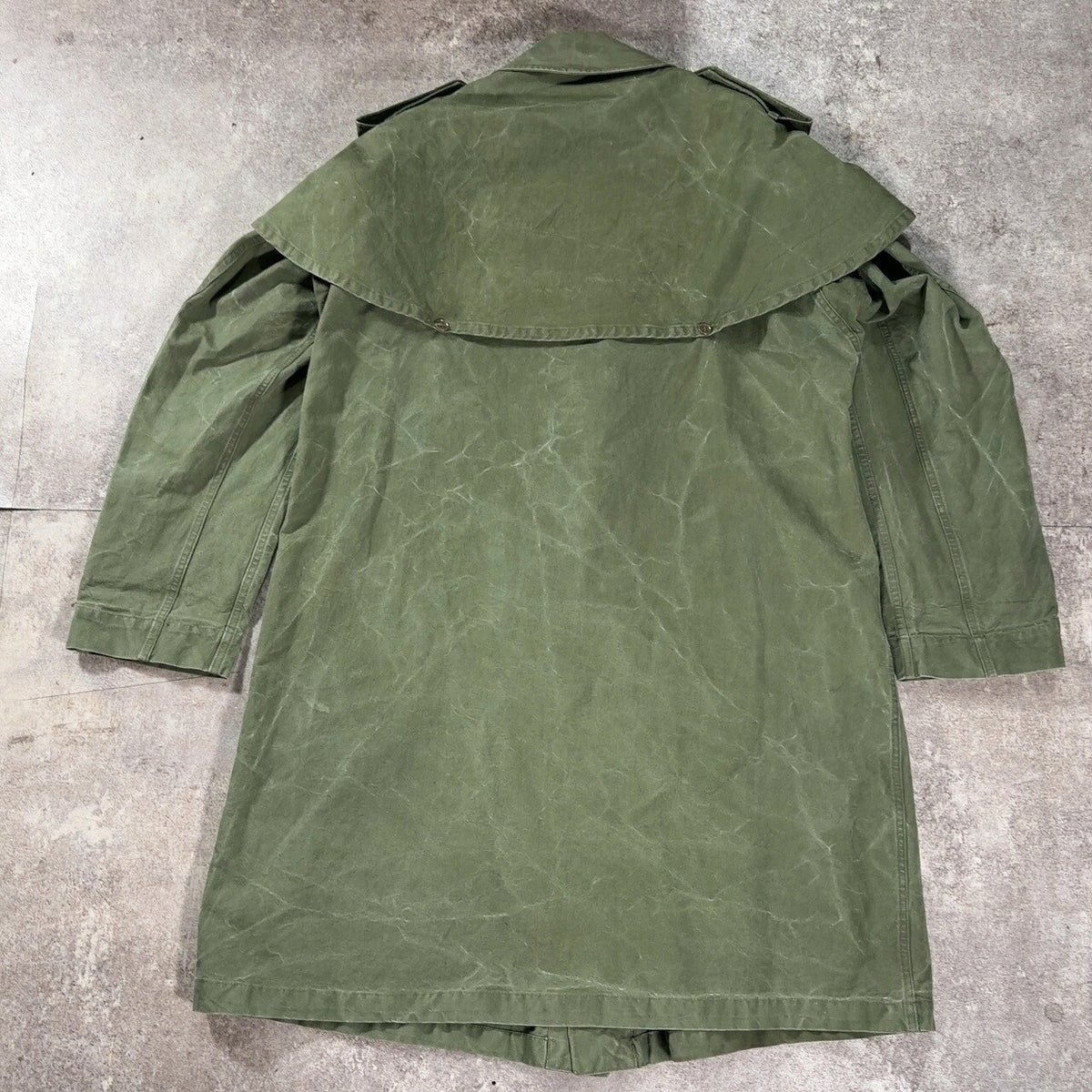 Military ~60s French Army Cotton Canvas Coat Green Size L