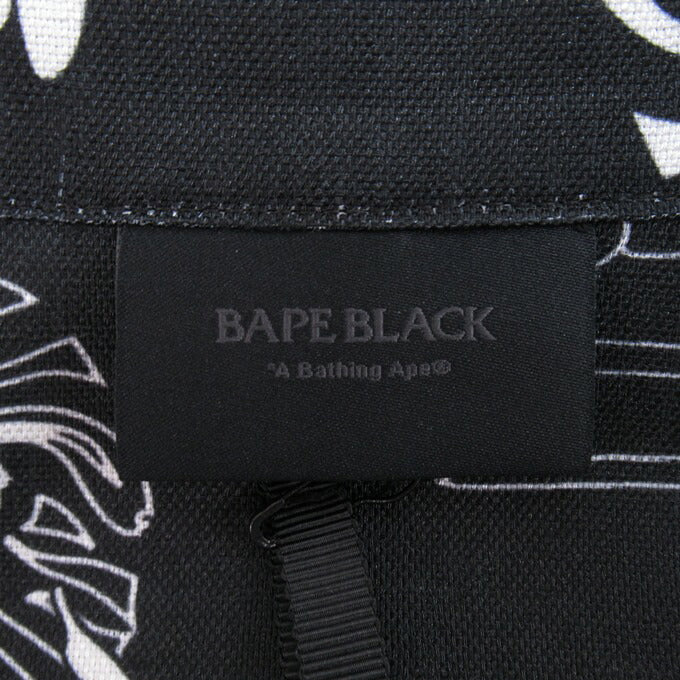 BAPE BLACK A BATHING APE Hawaiian Camp Shirt Black Size M