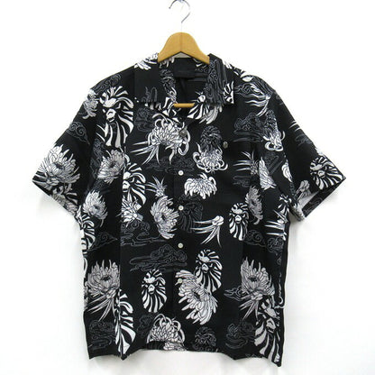 BAPE BLACK A BATHING APE Hawaiian Camp Shirt Black Size M
