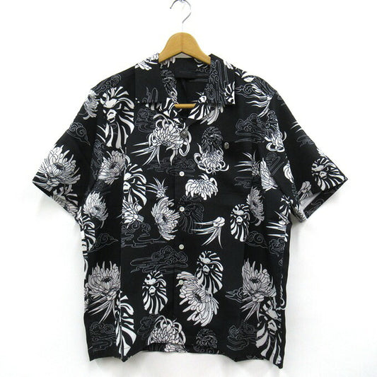 BAPE BLACK A BATHING APE Hawaiian Camp Shirt Black Size M
