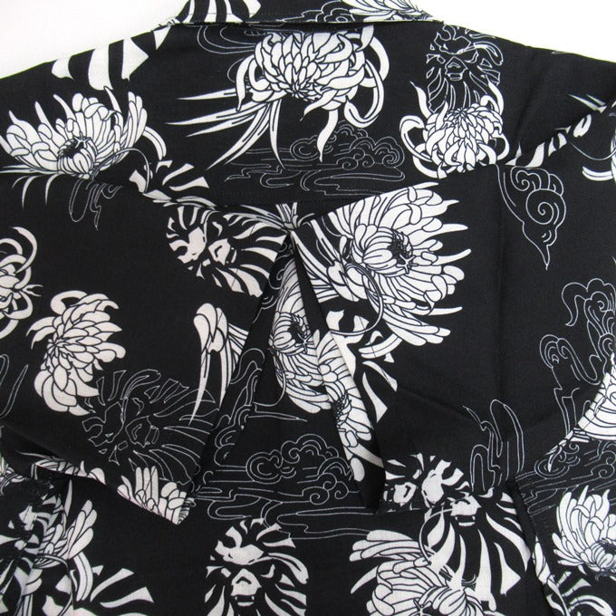 BAPE BLACK A BATHING APE Hawaiian Camp Shirt Black Size M