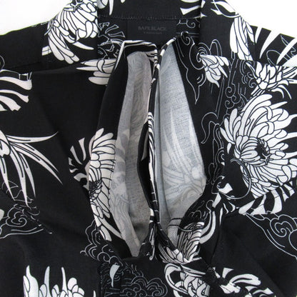 BAPE BLACK A BATHING APE Hawaiian Camp Shirt Black Size M