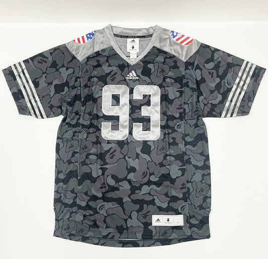 A BATHING APE x adidas Super Bowl Game Jersey Black Shirt Size 2XO