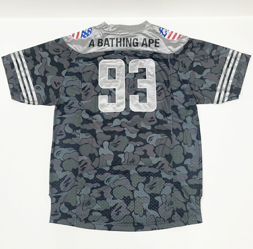 A BATHING APE x adidas Super Bowl Game Jersey Black Shirt Size 2XO