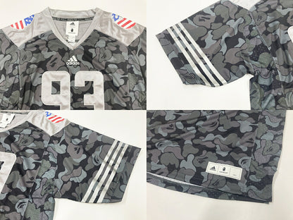 A BATHING APE x adidas Super Bowl Game Jersey Black Shirt Size 2XO