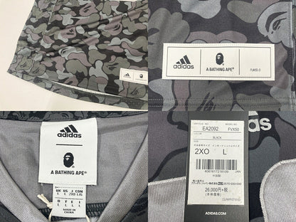 A BATHING APE x adidas Super Bowl Game Jersey Black Shirt Size 2XO