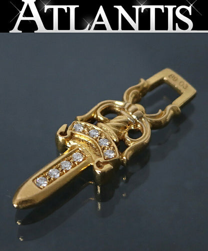 CHROME HEARTS 22K #10 Dagger Diamond Pendant Size ONE SIZE