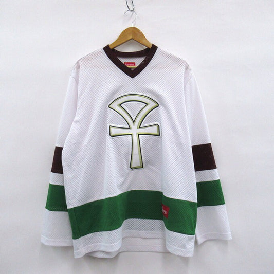 Supreme 18SS Ankh Hockey Jersey White Shirt Size L