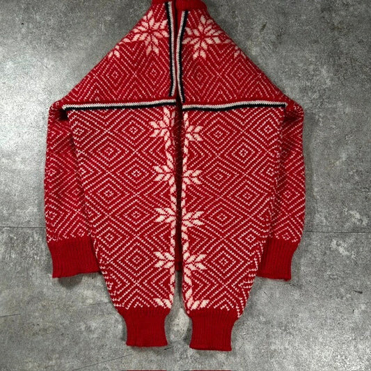 L.L.Bean Vintage 80s/90s Nordic Snowflake Sweater Red Size L