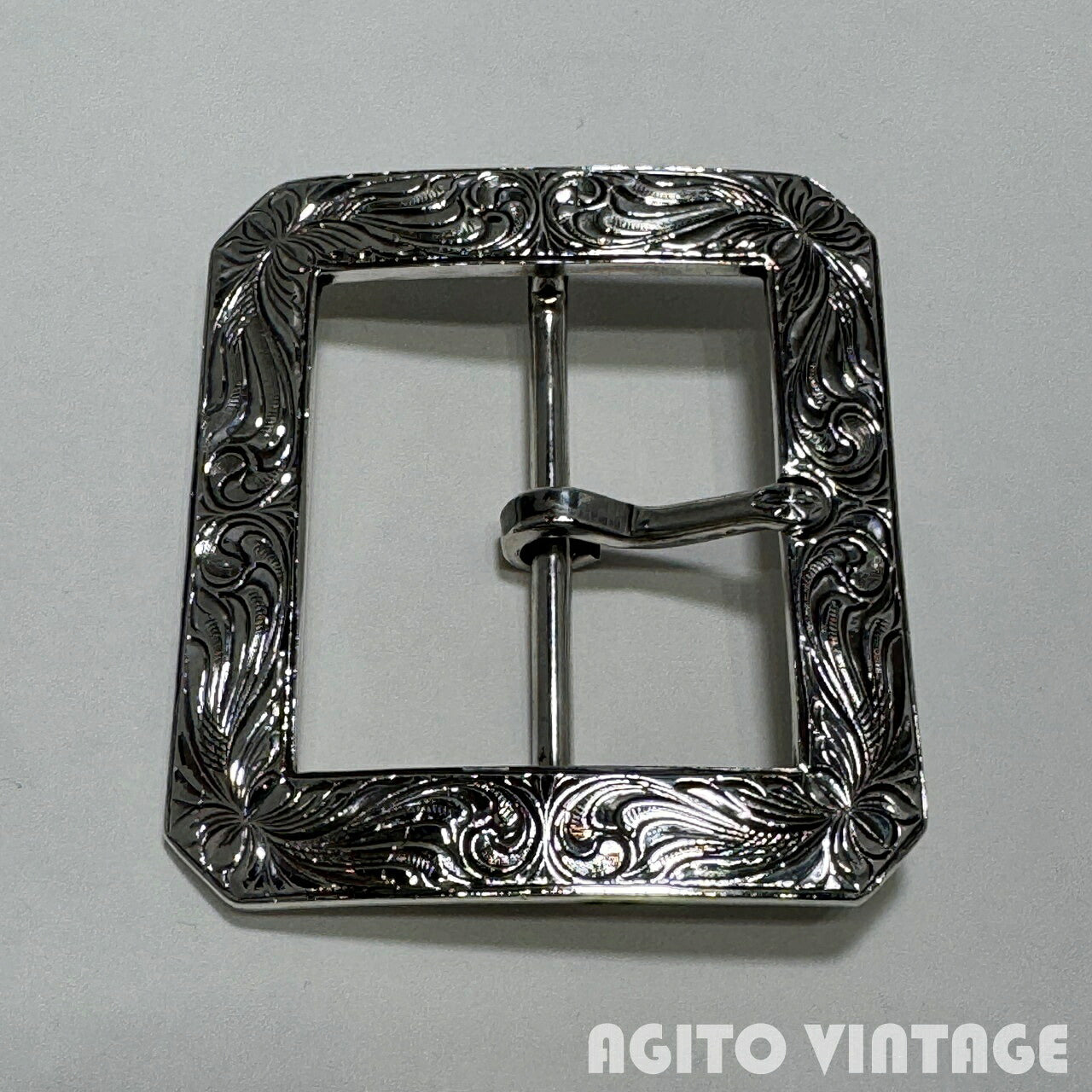 FUNNY 1.75 Inch Garrison Hand-Engraved Buckle Silver Ring