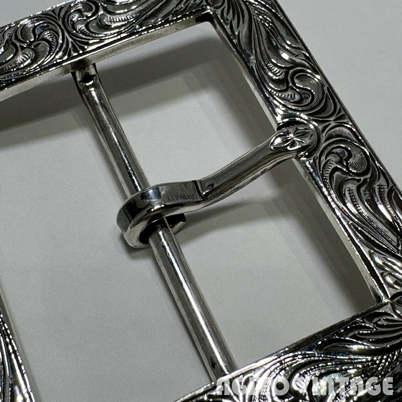 FUNNY 1.75 Inch Garrison Hand-Engraved Buckle Silver Ring