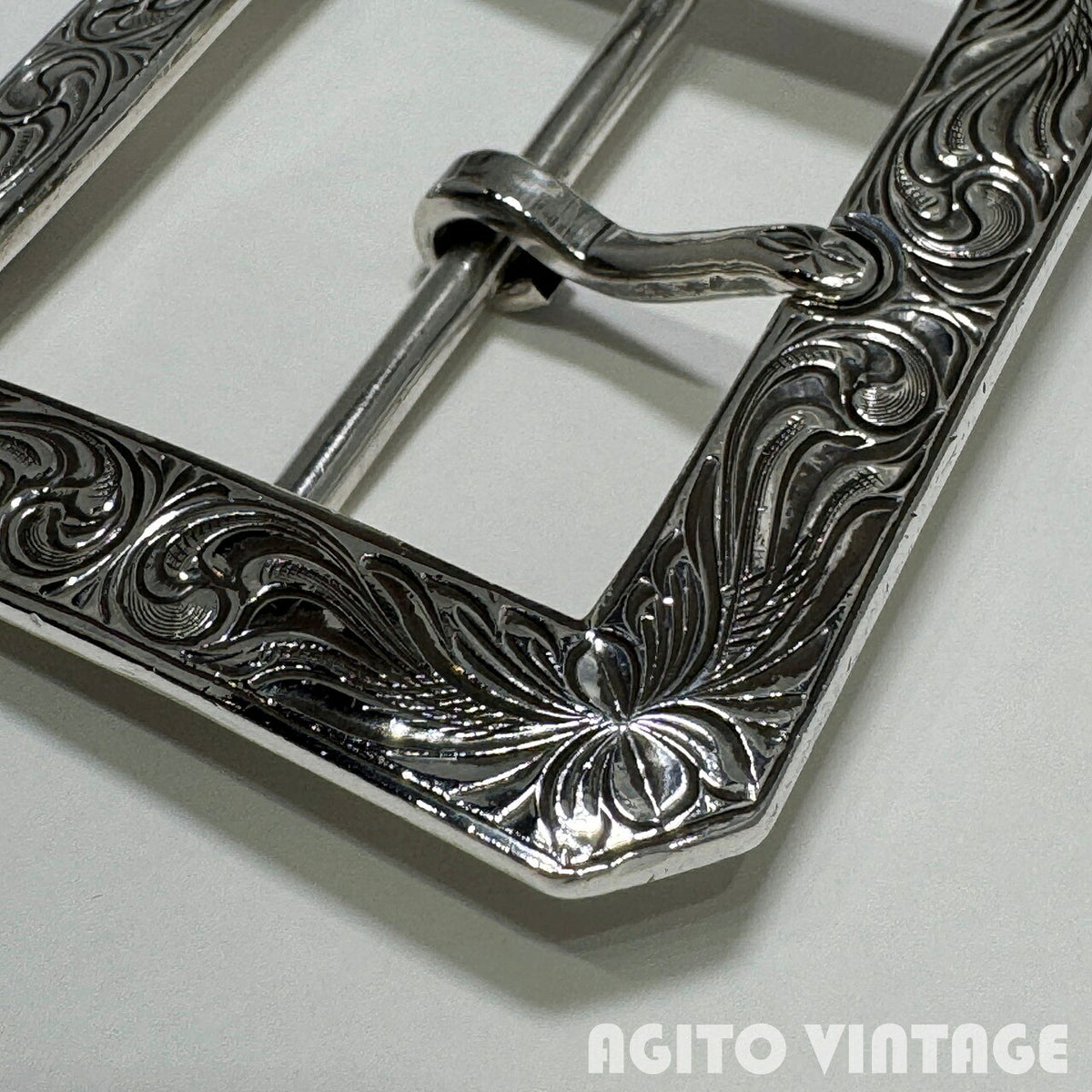 FUNNY 1.75 Inch Garrison Hand-Engraved Buckle Silver Ring