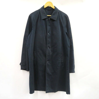 PRADA Cotton Balmacaan Soutien Collar Coat Navy Size 52