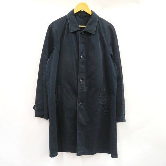 PRADA Cotton Balmacaan Soutien Collar Coat Navy Size 52