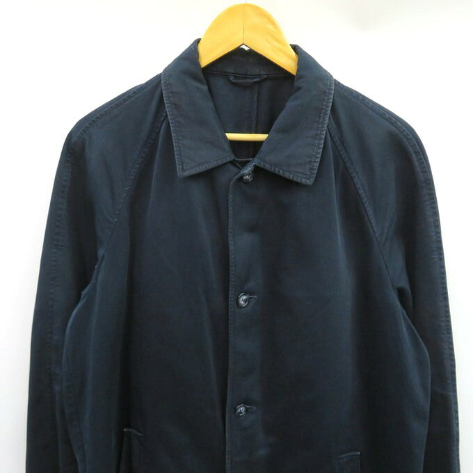 PRADA Cotton Balmacaan Soutien Collar Coat Navy Size 52