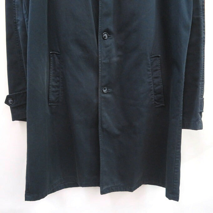 PRADA Cotton Balmacaan Soutien Collar Coat Navy Size 52