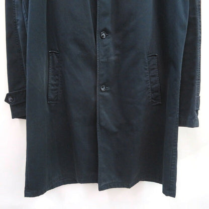 PRADA Cotton Balmacaan Soutien Collar Coat Navy Size 52