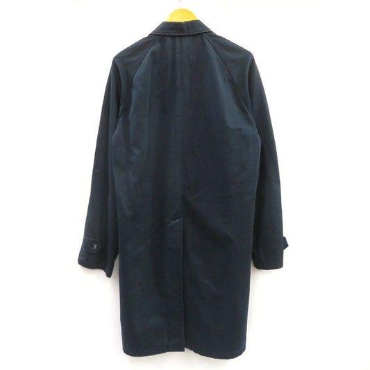 PRADA Cotton Balmacaan Soutien Collar Coat Navy Size 52