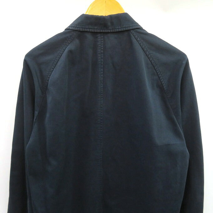 PRADA Cotton Balmacaan Soutien Collar Coat Navy Size 52