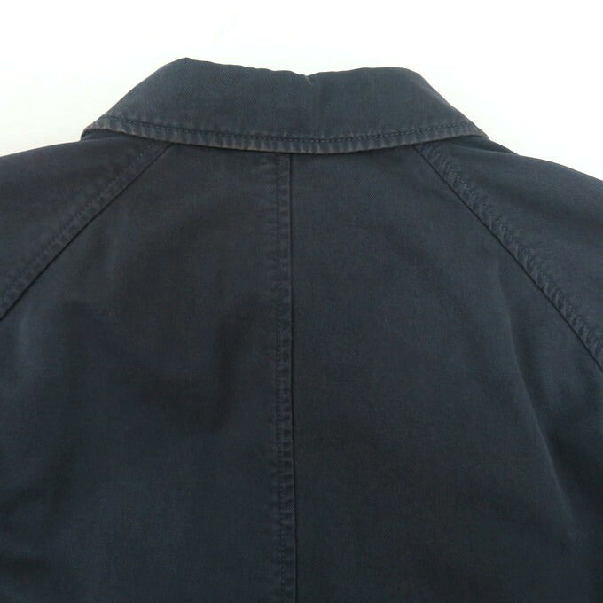 PRADA Cotton Balmacaan Soutien Collar Coat Navy Size 52