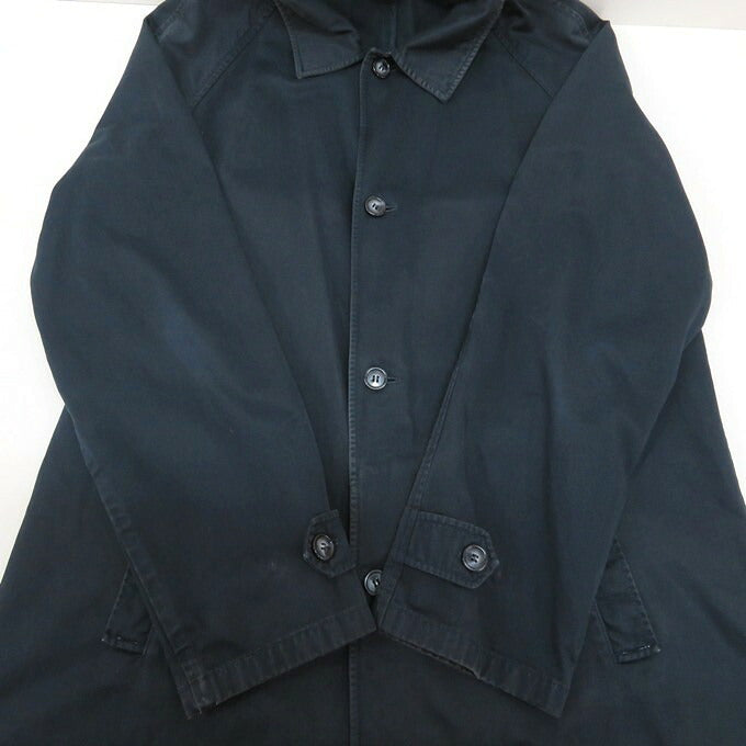 PRADA Cotton Balmacaan Soutien Collar Coat Navy Size 52