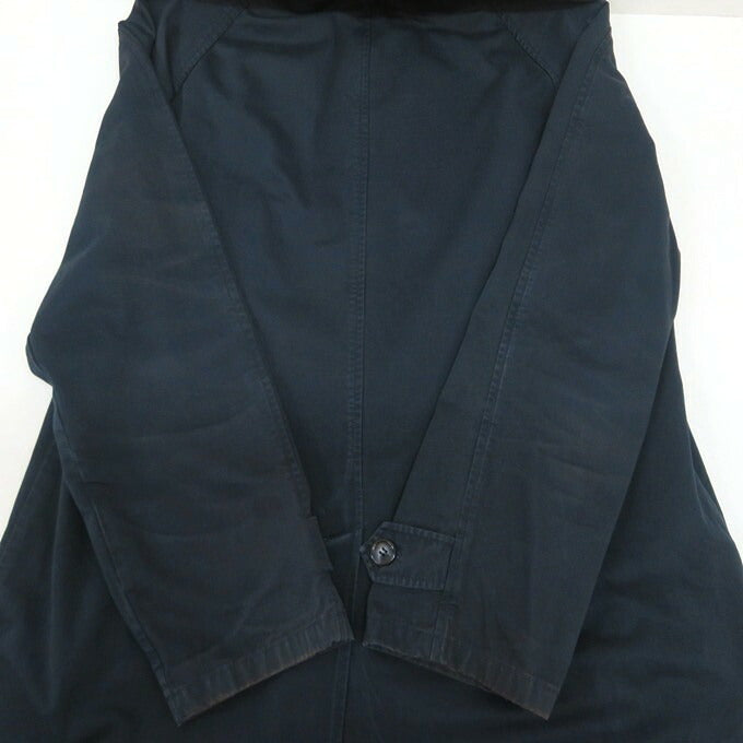 PRADA Cotton Balmacaan Soutien Collar Coat Navy Size 52