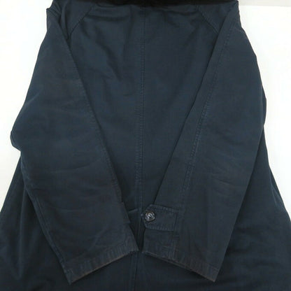 PRADA Cotton Balmacaan Soutien Collar Coat Navy Size 52